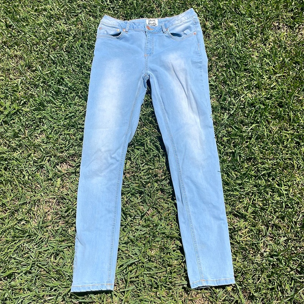Acne Skinny Jeans in Light Blue Wash - Picture 1 of 7